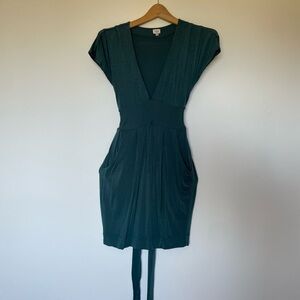 Wilfred tshirt dress. Dark teal green.